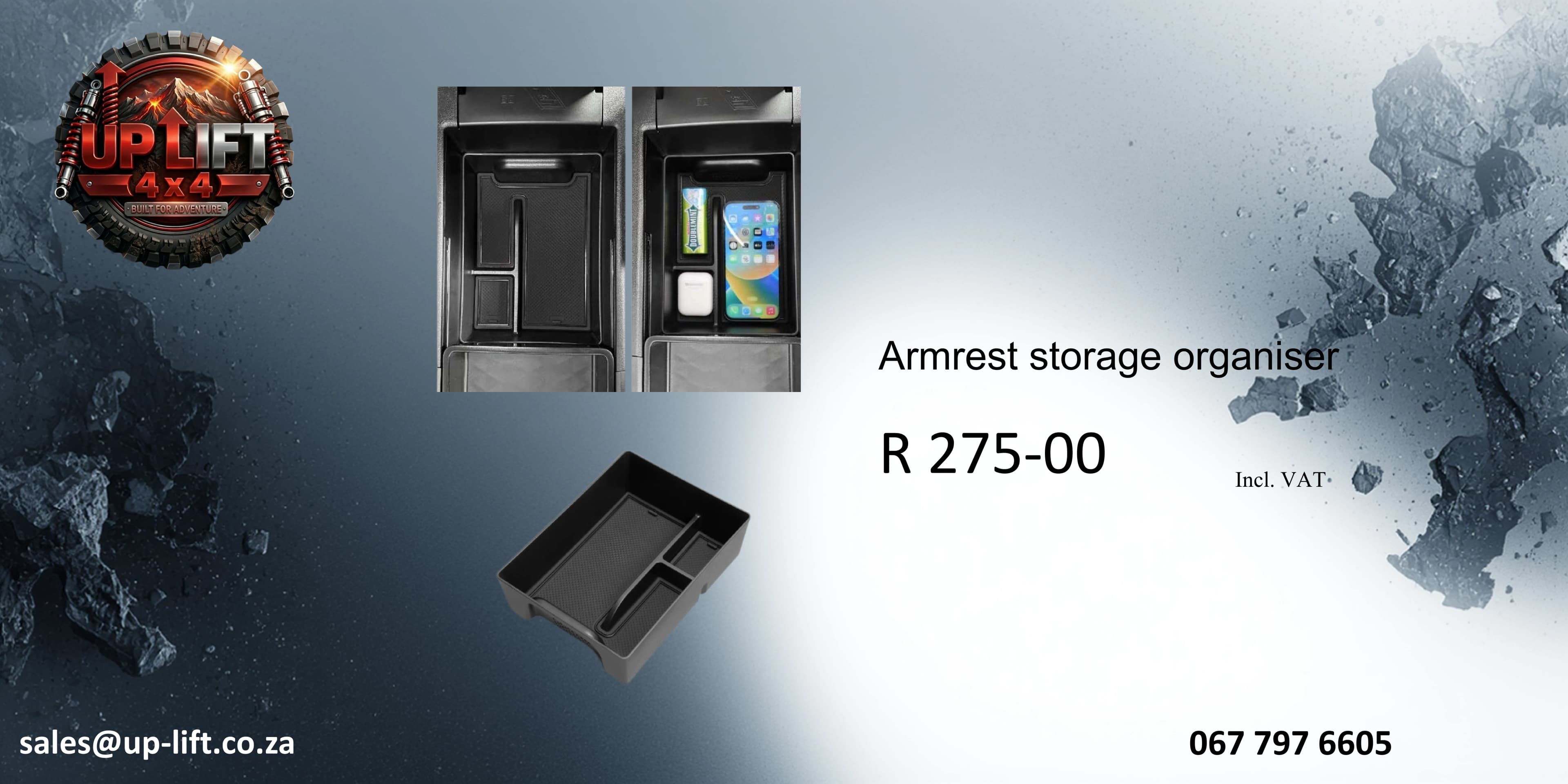 Armrest storage organiser — catalogue page 61